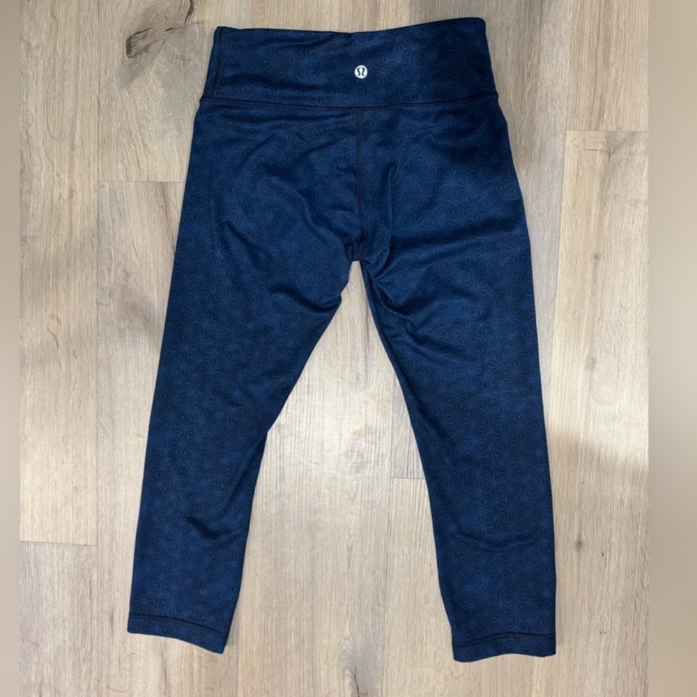 Lululemon Wunder Under Crop II Full-On Luon Exploded Sashico Inkwell Rugged Blue - Picture 7 of 13